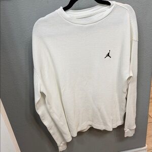 Jordan White Waffle Knit Long Sleeve NWOT never worn Men’s Large